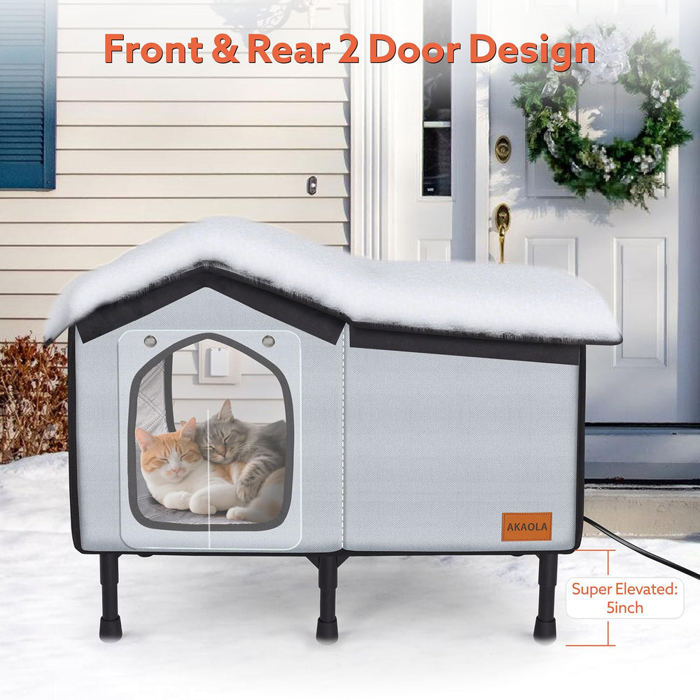 AKAOLA cat house Velcro roof opens for easy cleaning and bedding changes.