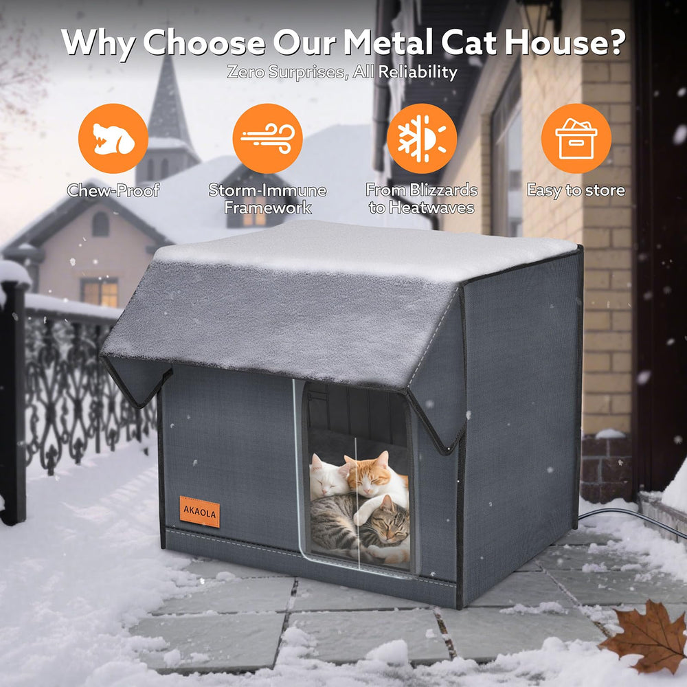 AKAOLA Large Heated Cat House removable-cover makes cleaning quick and simple.