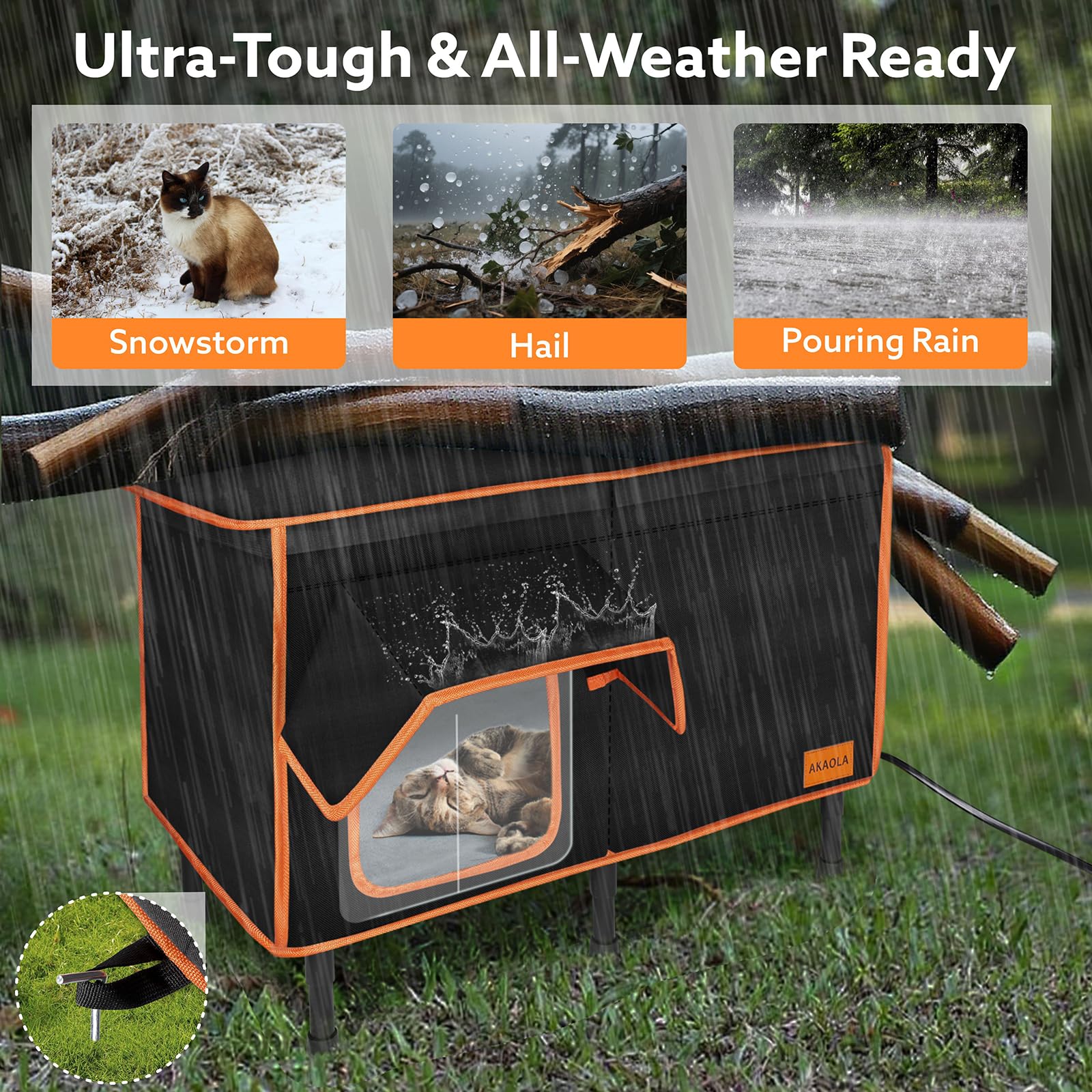 AKAOLA top Velcro-access and removable mat simplify winter cleaning.