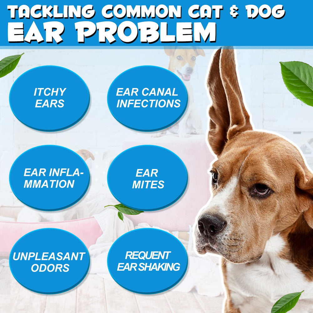 Akareni cat-ear-care shot highlights gentle, alcohol-free formula for all breeds.