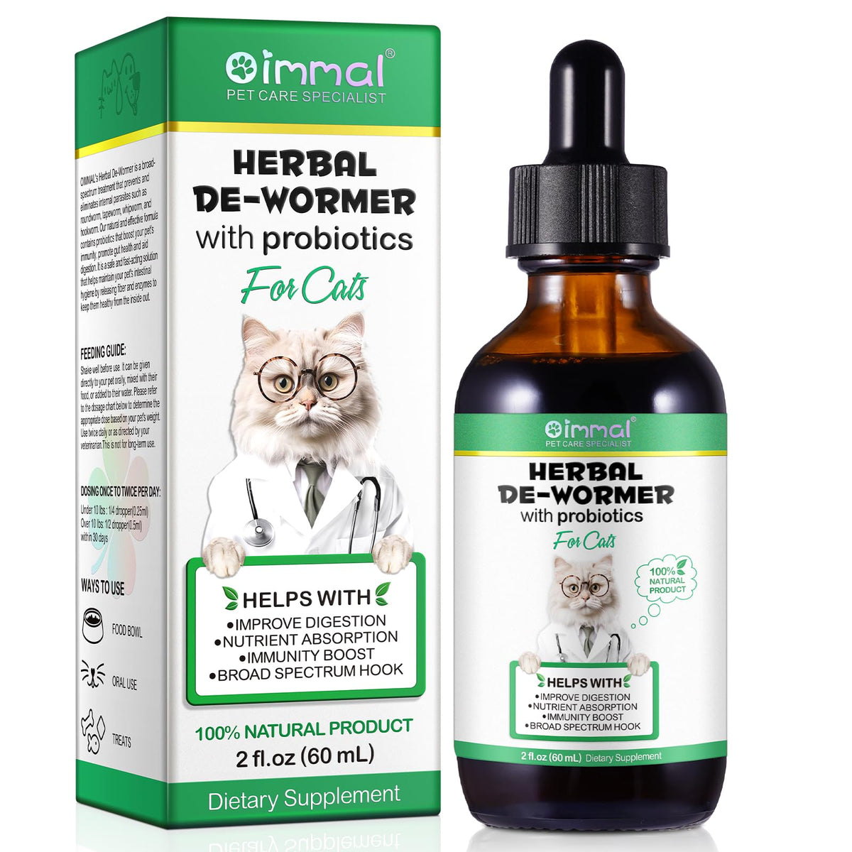 Akareni natural cats broad-spectrum treatment bottle ready for use, supporting overall vitality.