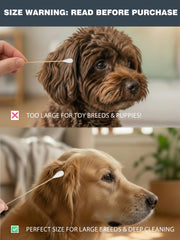 AkoSlale veterinary-grade-dog-ear-care large-head aids wax and dirt removal.