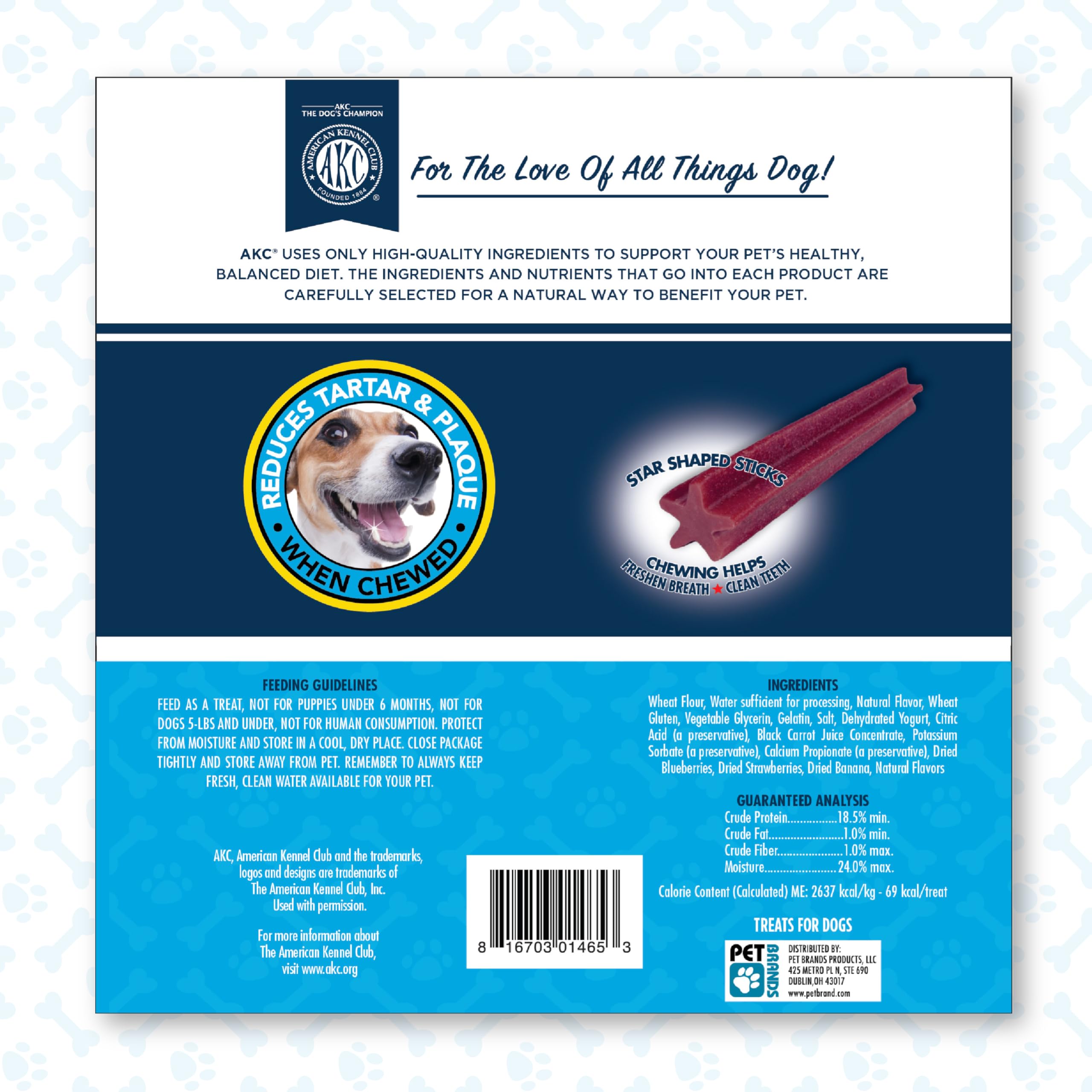 American Kennel Club Dentacare Yogurt & Fruit Flavor for a happy, engaged dog during chew