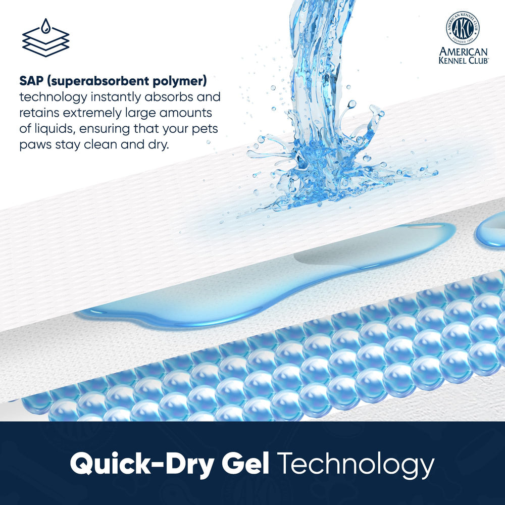 AKC puppy training pad anti-slip backing being pressed on floor