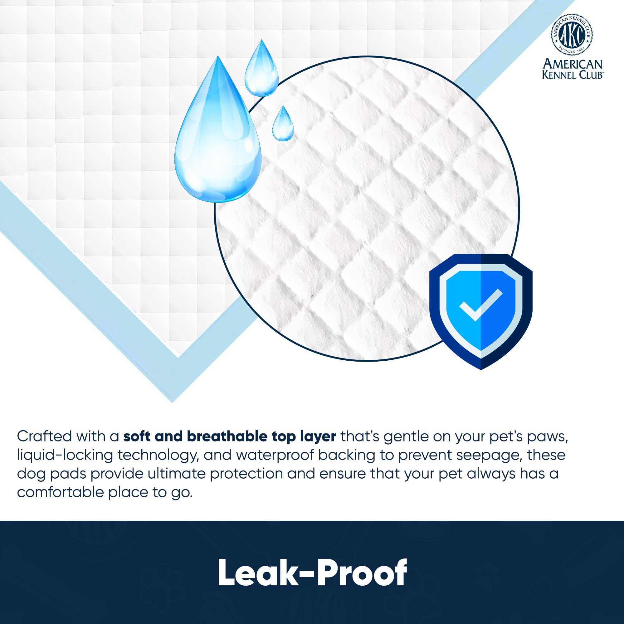 AKC puppy training pad showing built-in attractant feature