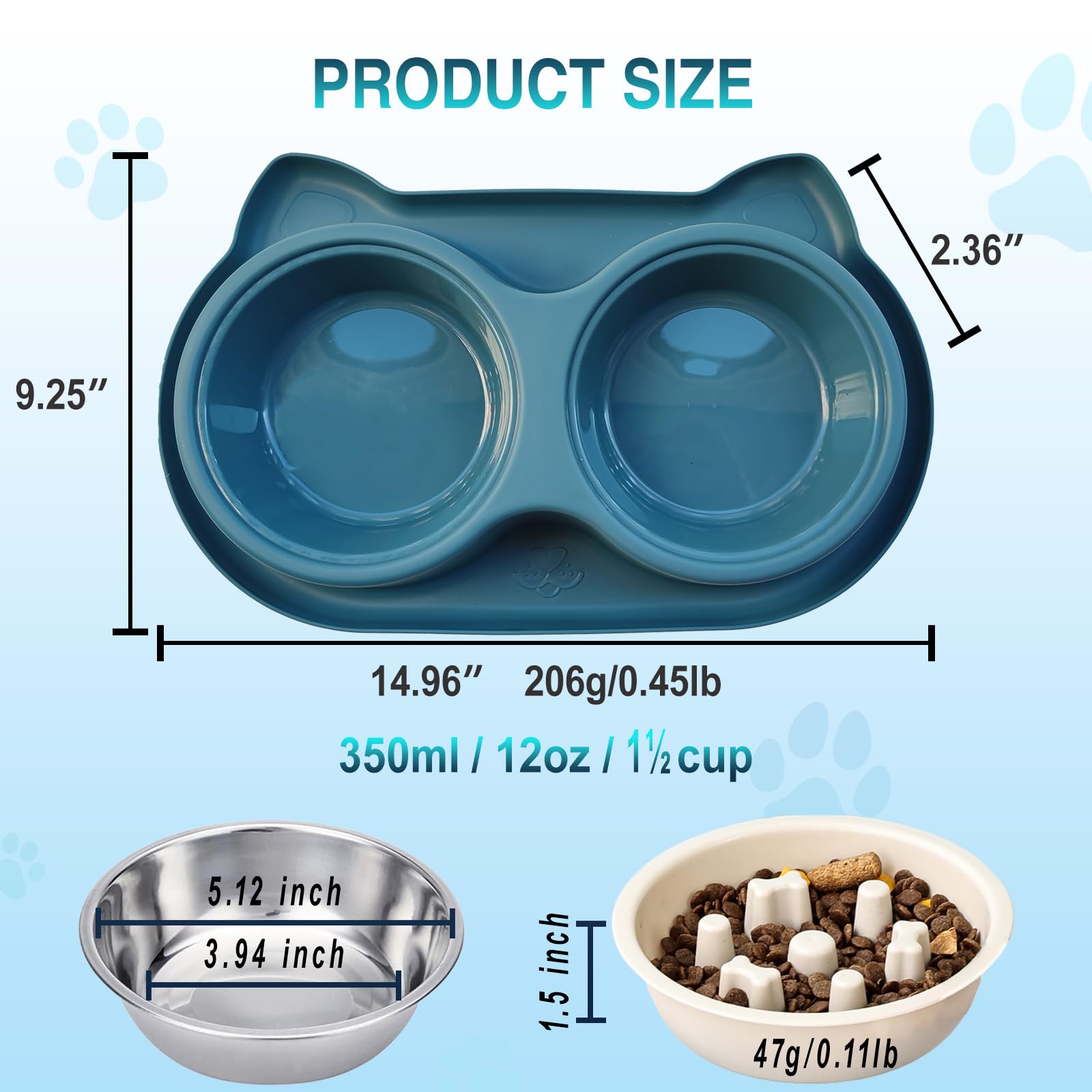 AKEISHE bowl for dogs and cats suits puppies to adult pets
