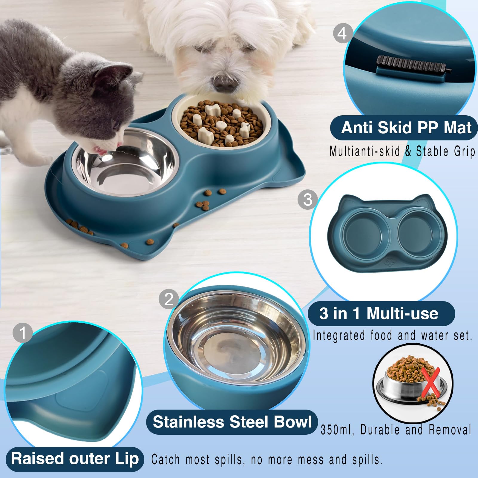 AKEISHE non-slip base keeps bowls steady and reduces spills