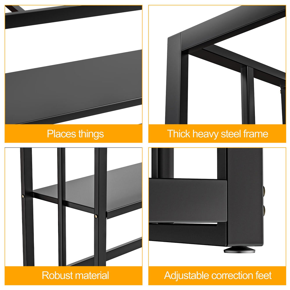 Akenow 55-75 gallon fish tank stand detailed side view shows compact footprint.