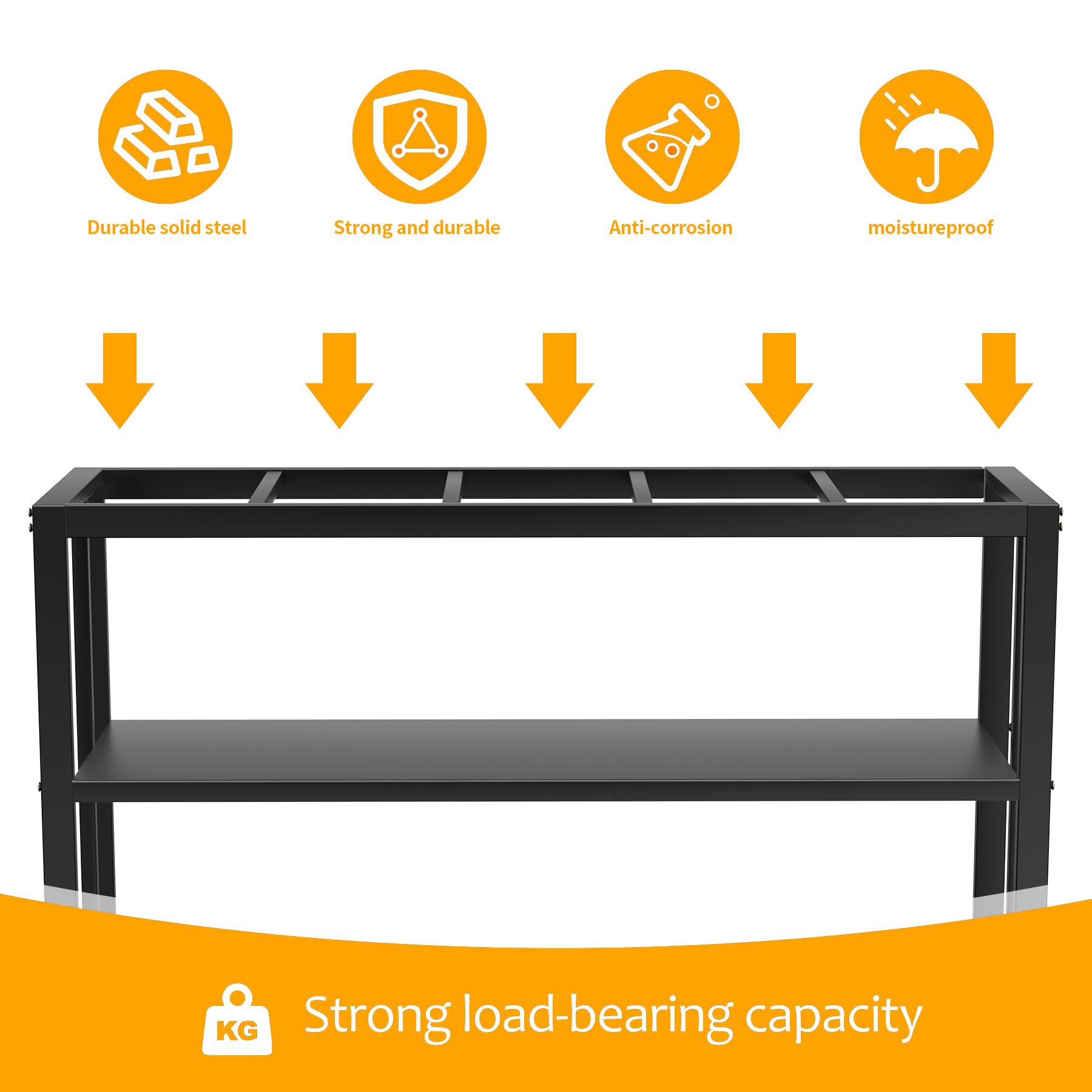 Akenow 55-75 gallon fish tank stand metal frame emphasizes stability for heavy tanks.