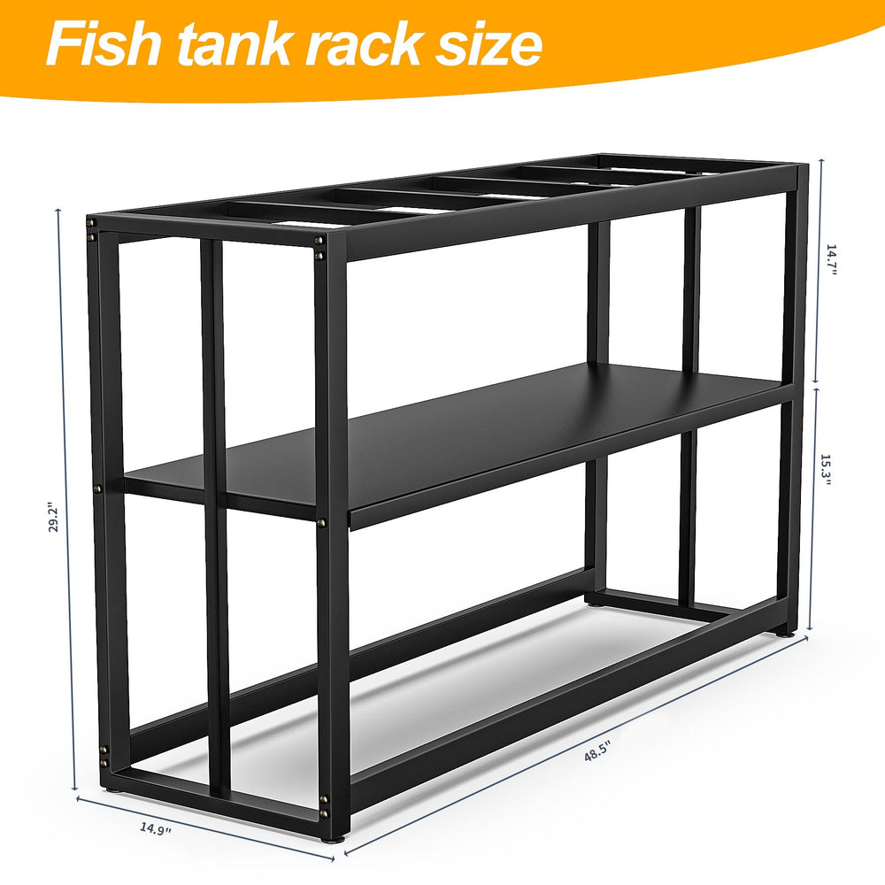 Akenow 55-75 gallon fish tank stand storage shelf highlights organized care for supplies.
