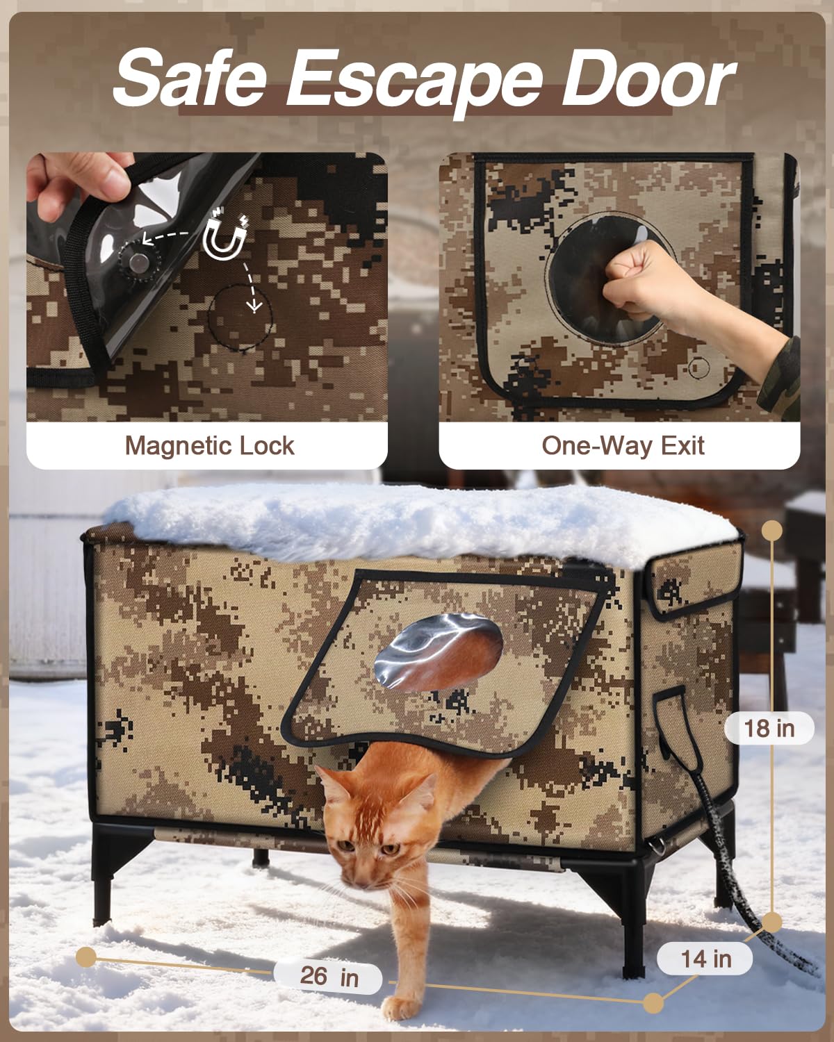 Akentio elevated cat shelter keeps feral cats warm off the ground
