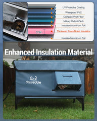 Akentio heated cat house escape door enables quick, safe exit and reduces anxiety.