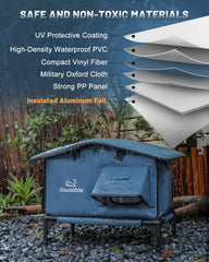 Akentio wide eaves reduce rain entry while sheltering entrance.