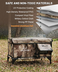 Akentio waterproof awning and outlet cat house demonstrates weatherproof protection for rainy or snowy days.