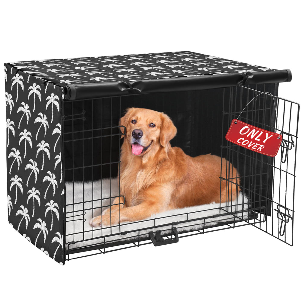 Akinerri dog crate cover with double-door design provides private space and airflow benefits.