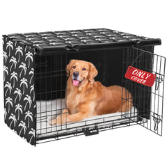 Akinerri dog crate cover with double-door design provides private space and airflow benefits.