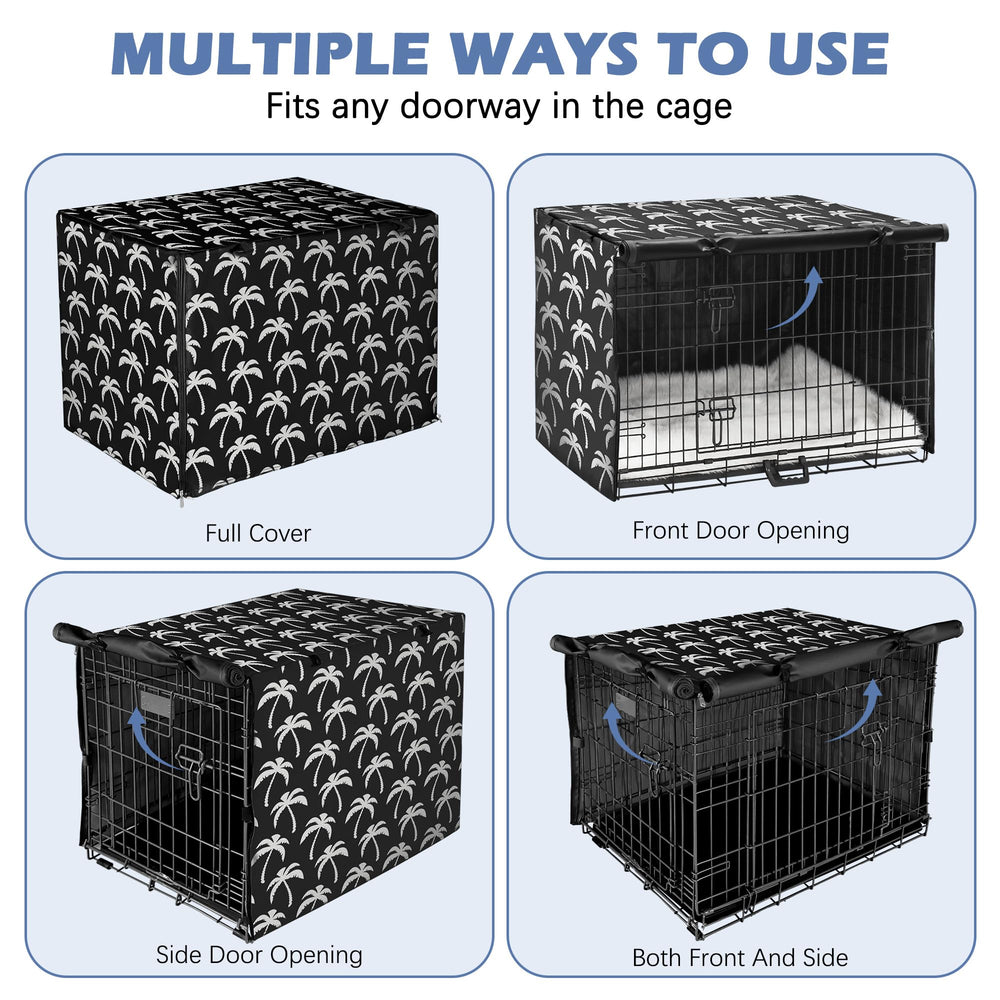 Akinerri dog crate cover easily installs with side Velcro to secure to crate.