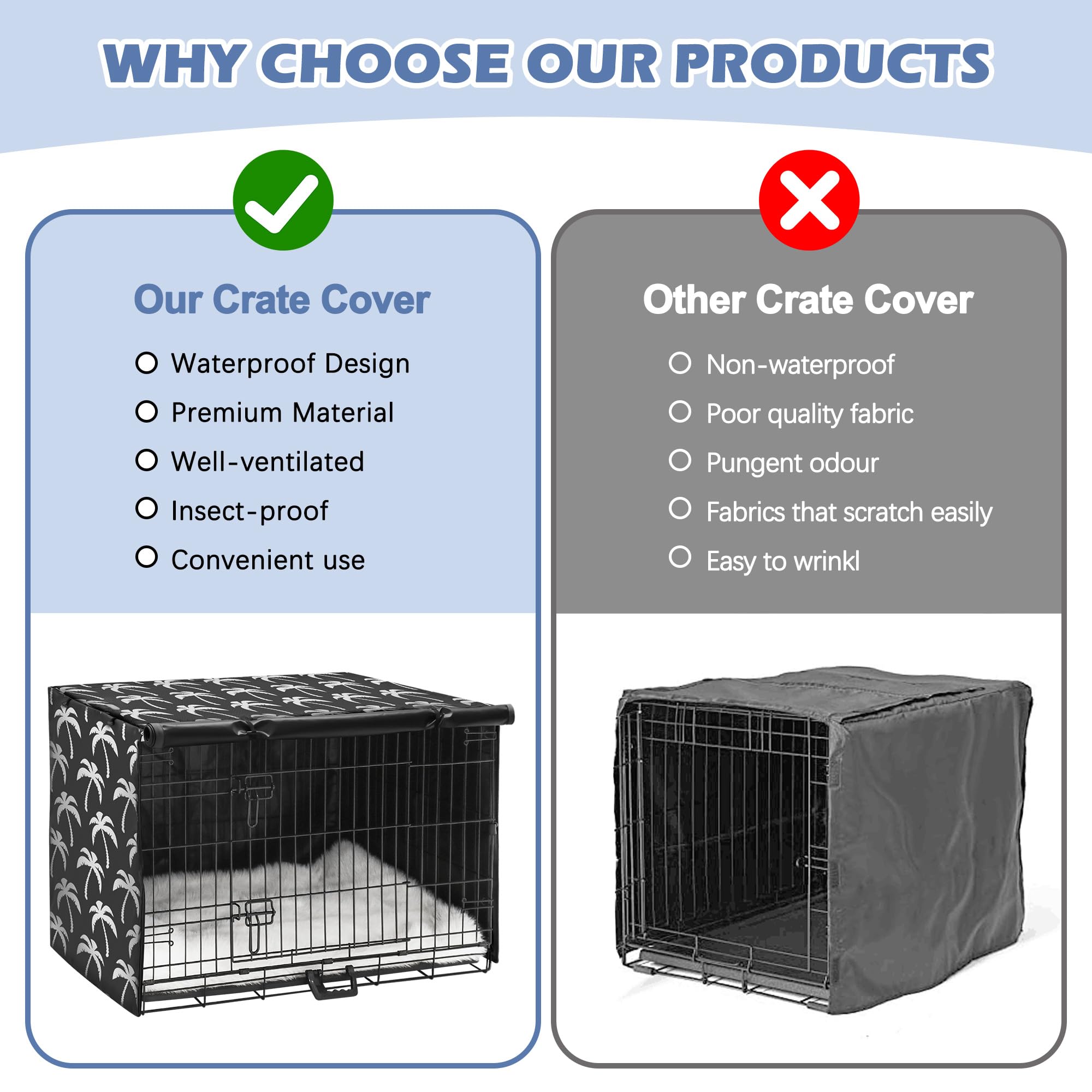 Akinerri kennel cover highlights roll-up door for adjustable ventilation and access.