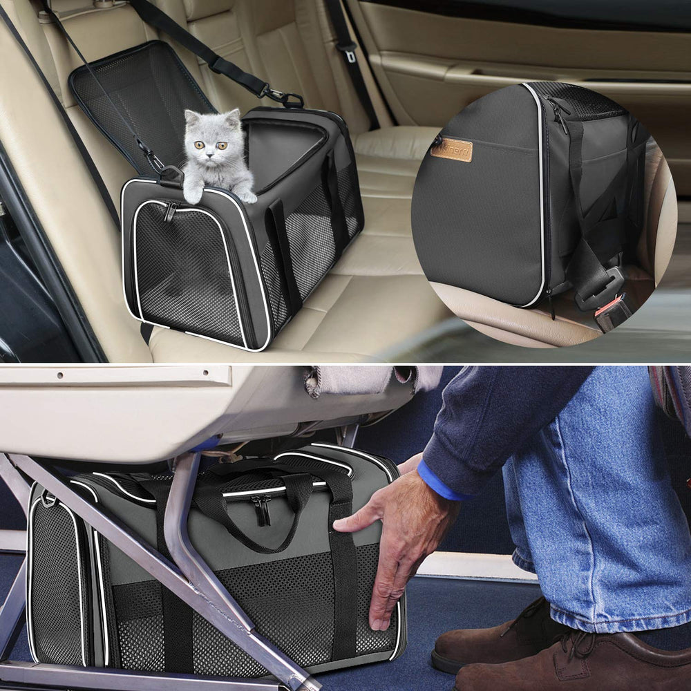 Akinerri carrier with carrying handles and adjustable strap for comfortable carrying.