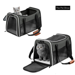 Akinerri pet carrier dual-entrances allow easy access from top or side.