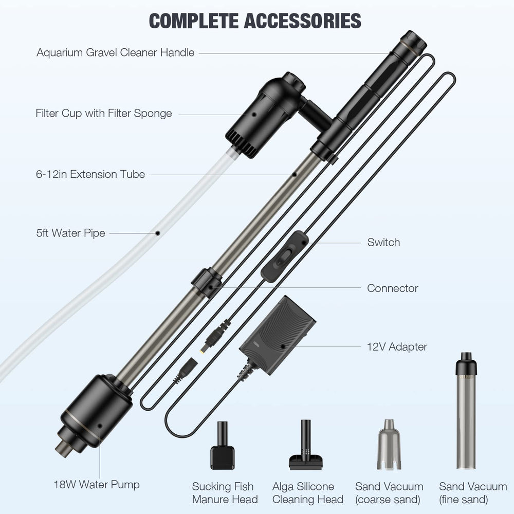 AKKEE suction head captures debris without disturbing fish.