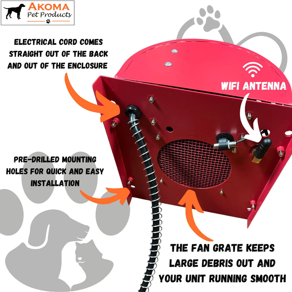 Akoma Hound Heater safe dry heat with chew-resistant cord for pet safety.