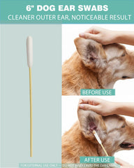 AkoSlale dog ear swabs with bamboo handle for safe, steady cleaning