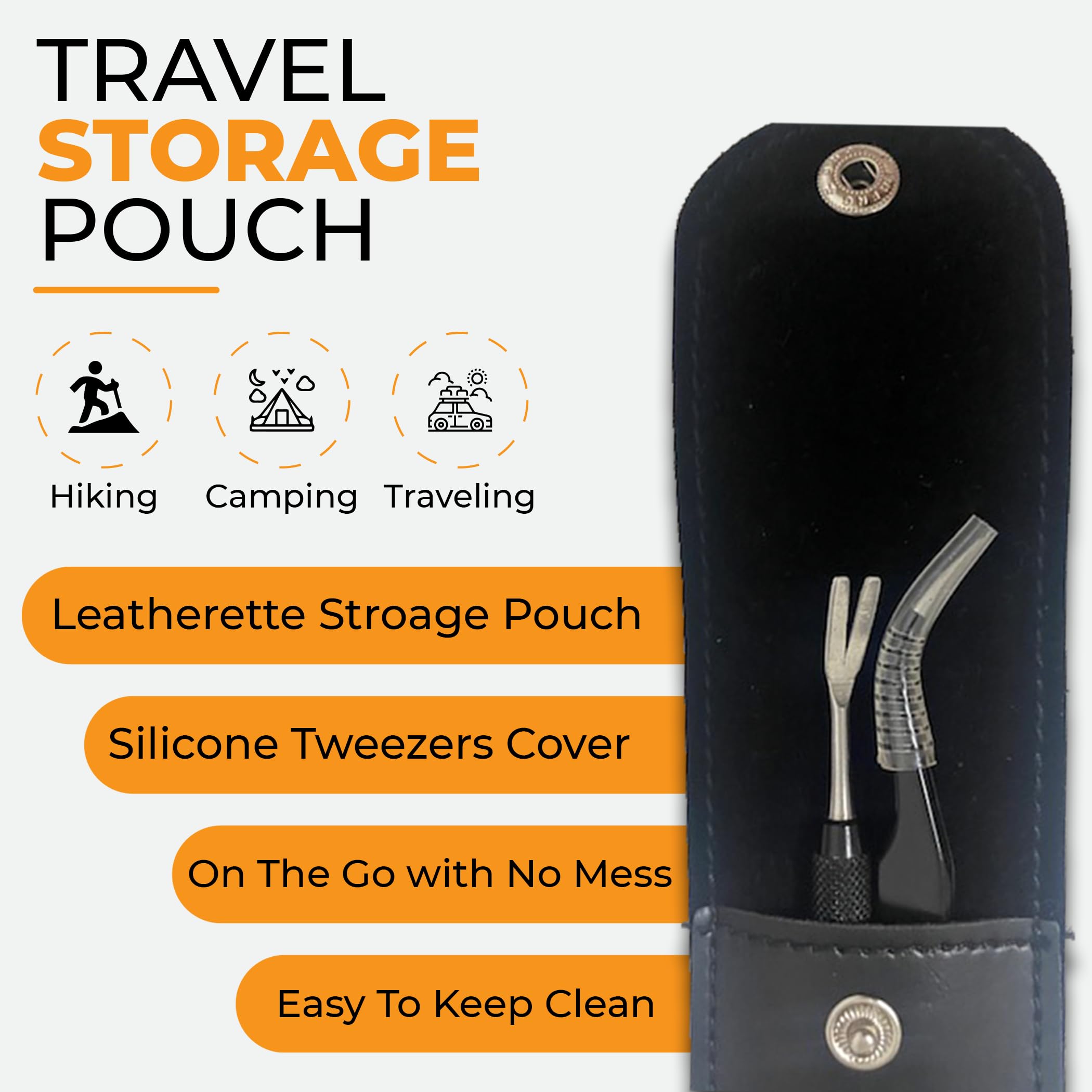 AKOSN leather caring pouch keeps the kit organized for travel.