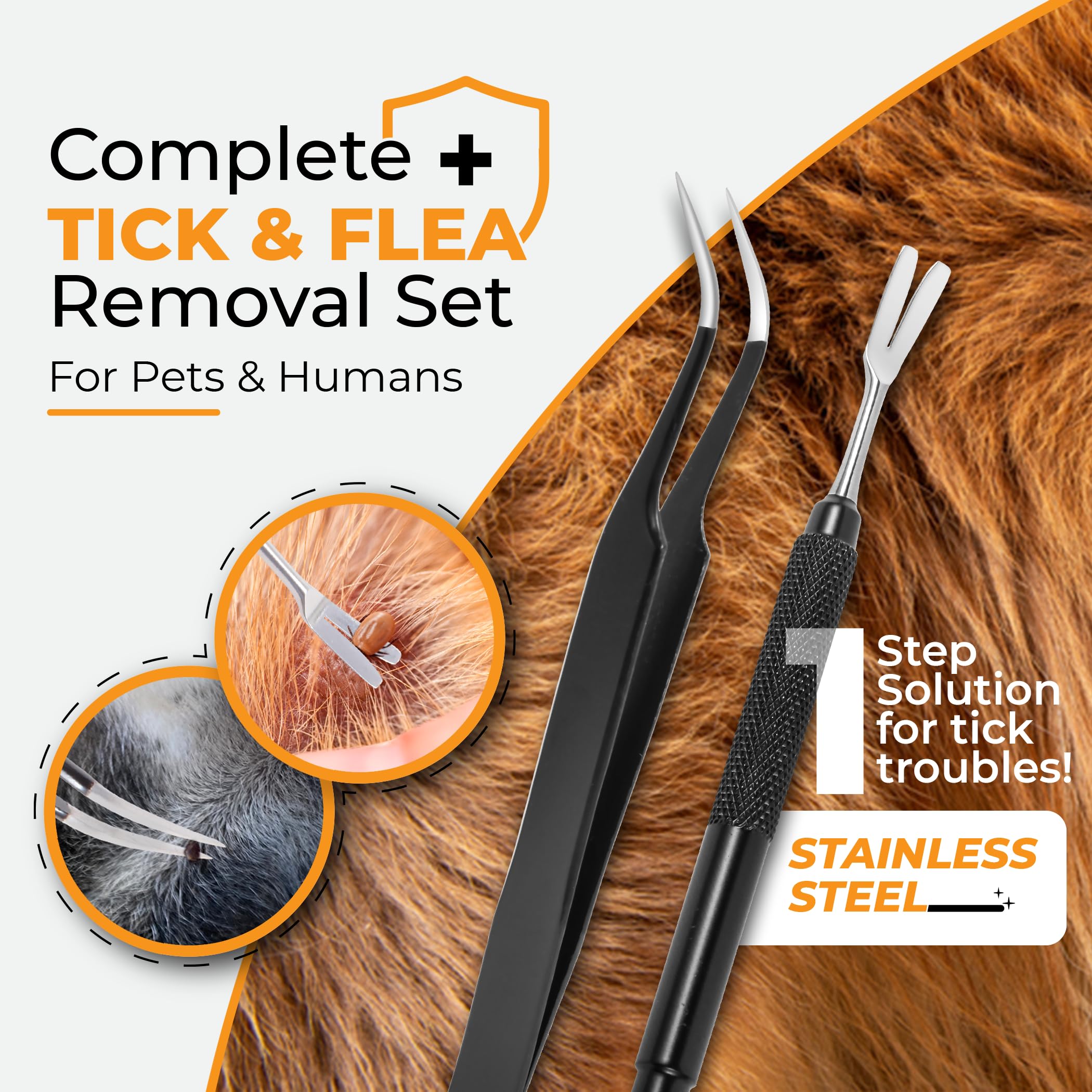 AKOSN tick puller in use on a dog for safe removal.