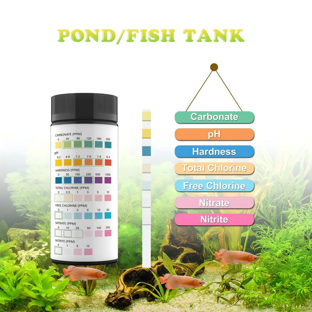 AKSBTEC 7IN1 color chart reading shows water quality at a glance