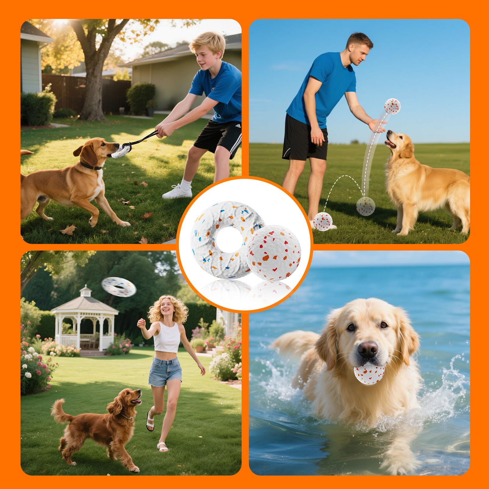 Aktor E-TPU dog ball floats on water for pool or beach fun