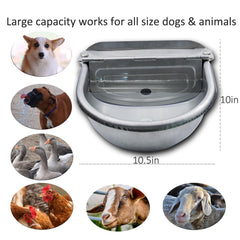 AKUATUZ stainless-steel water trough closeup showing corrosion resistance and cleanability