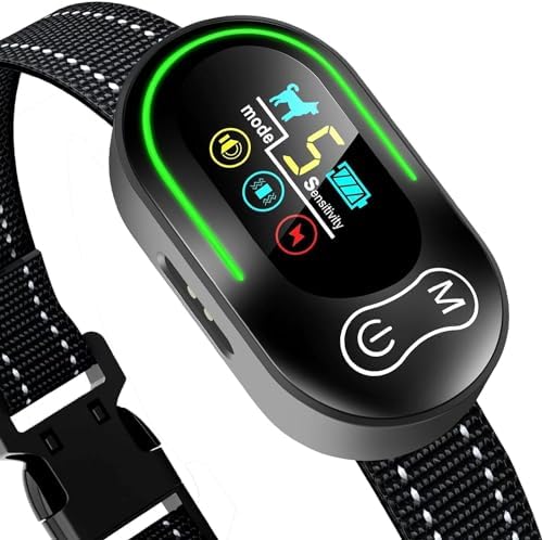 AKUVU dog bark collar front view for gentle training and adjustable sensitivity.