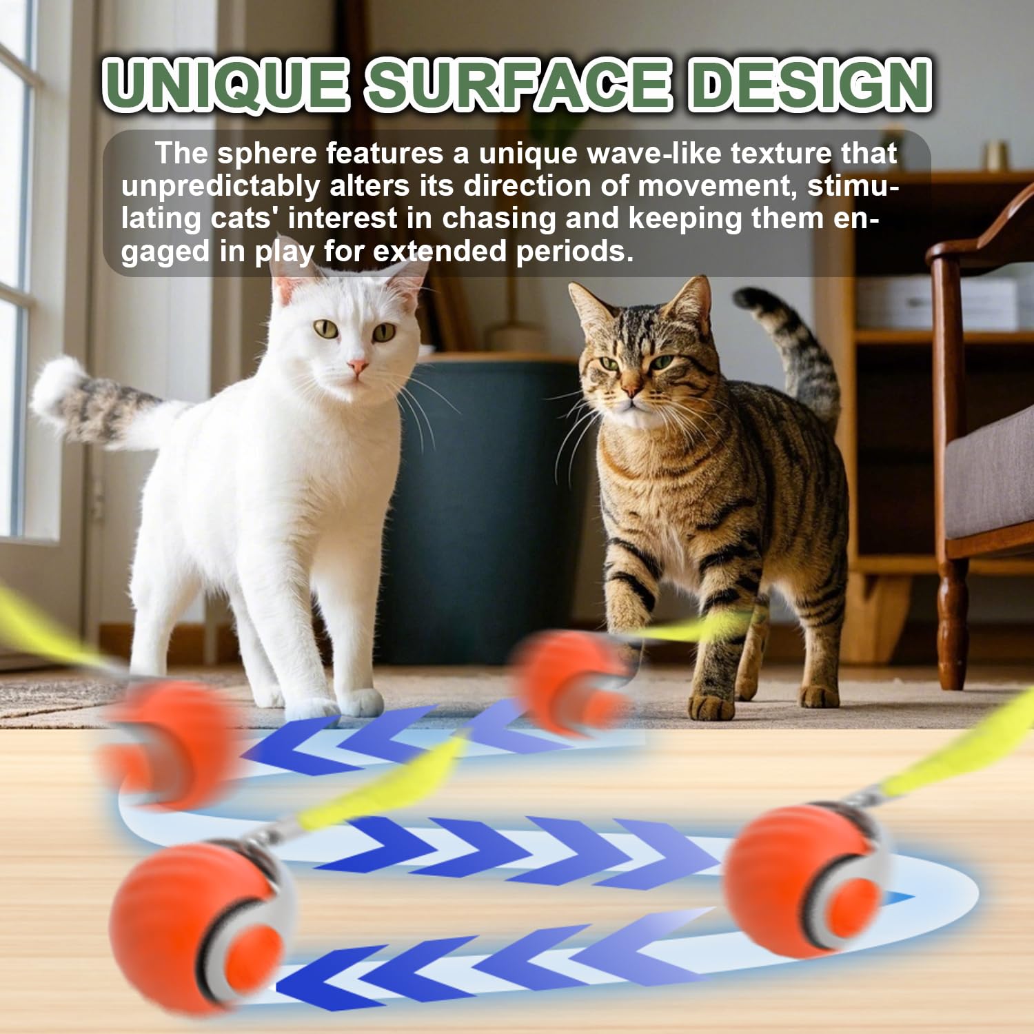 AKYHHE Speedy Cat Tail Toy 2.0 eco-friendly silicone ball safe for indoor surfaces
