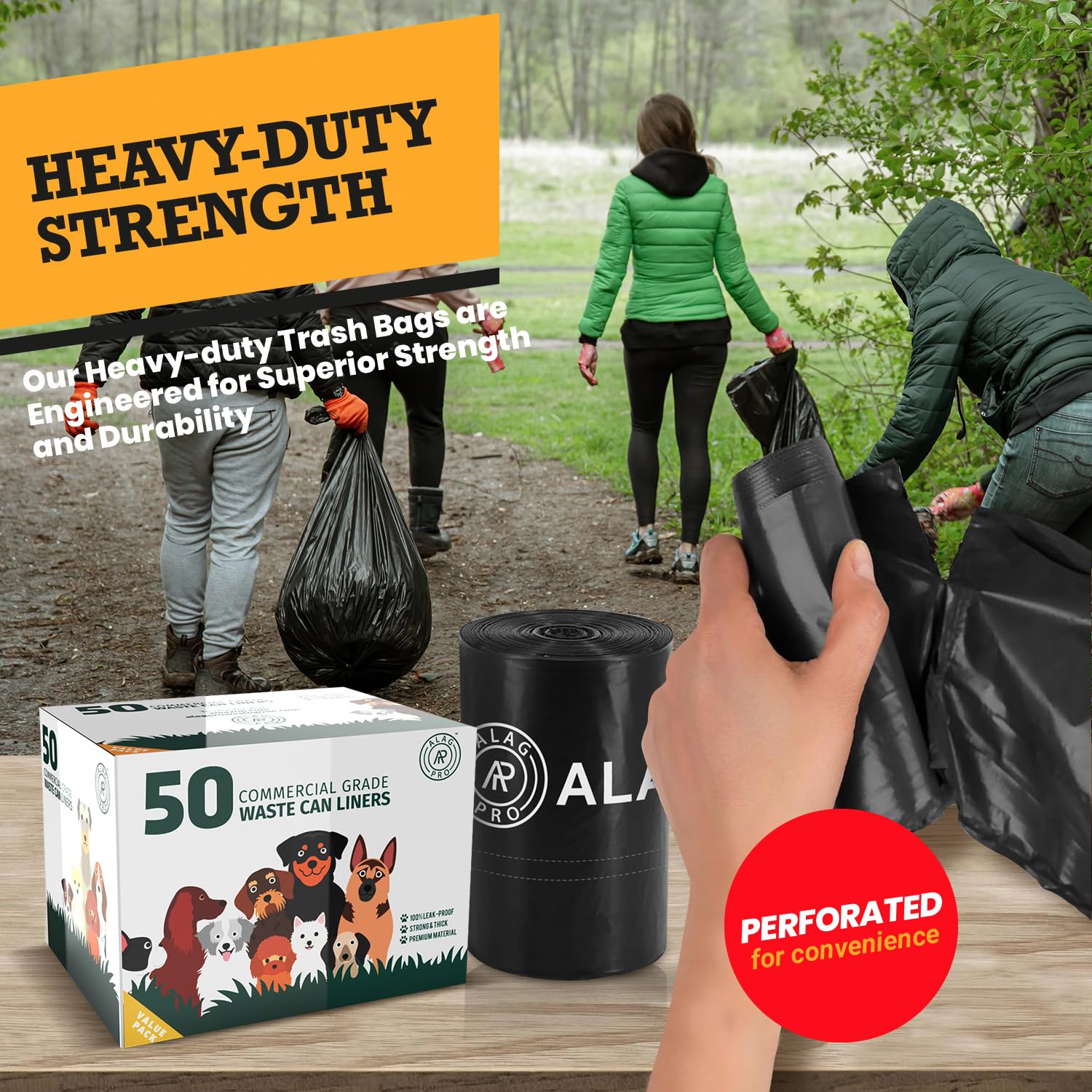 ALAGPRO bags in a commercial dispenser; suitable for veterinary clinics