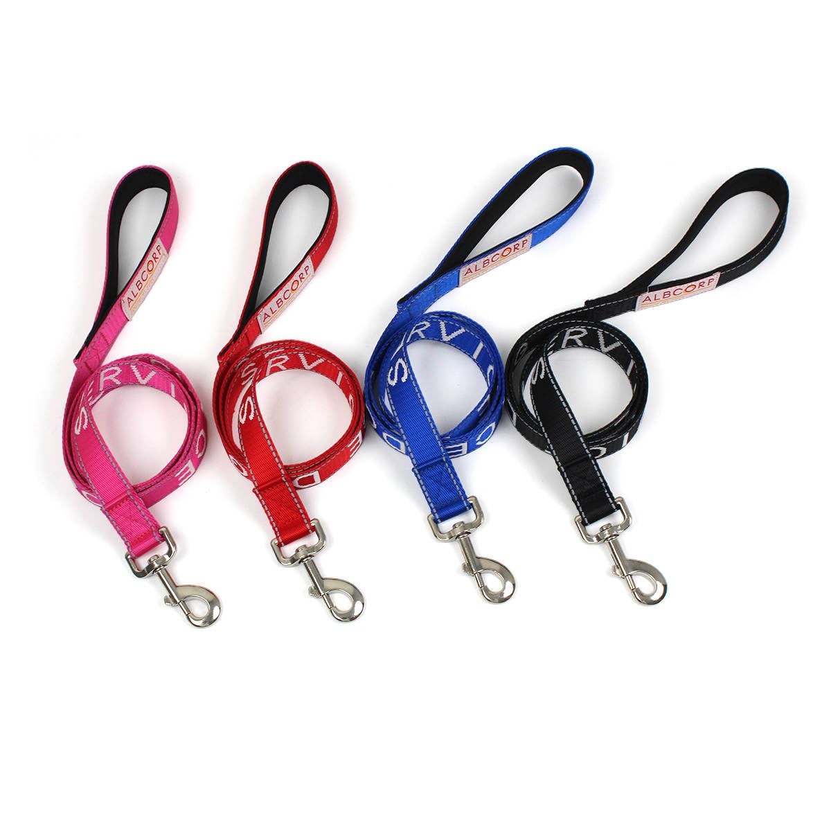 ALBCORP padded neoprene handle leash provides comfortable grip for all-day training and walking.