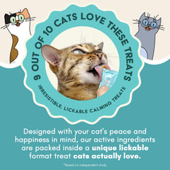 Cat calm during travel with ALBERT & MIA lickable treats.