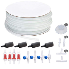 ALEGI airline tubing kit with white connectors enables easy aquarium setup.