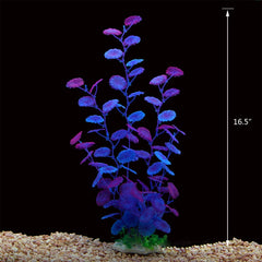 ALEGI AL68 purple aquarium plants side view show safe, sturdy decor for all fish