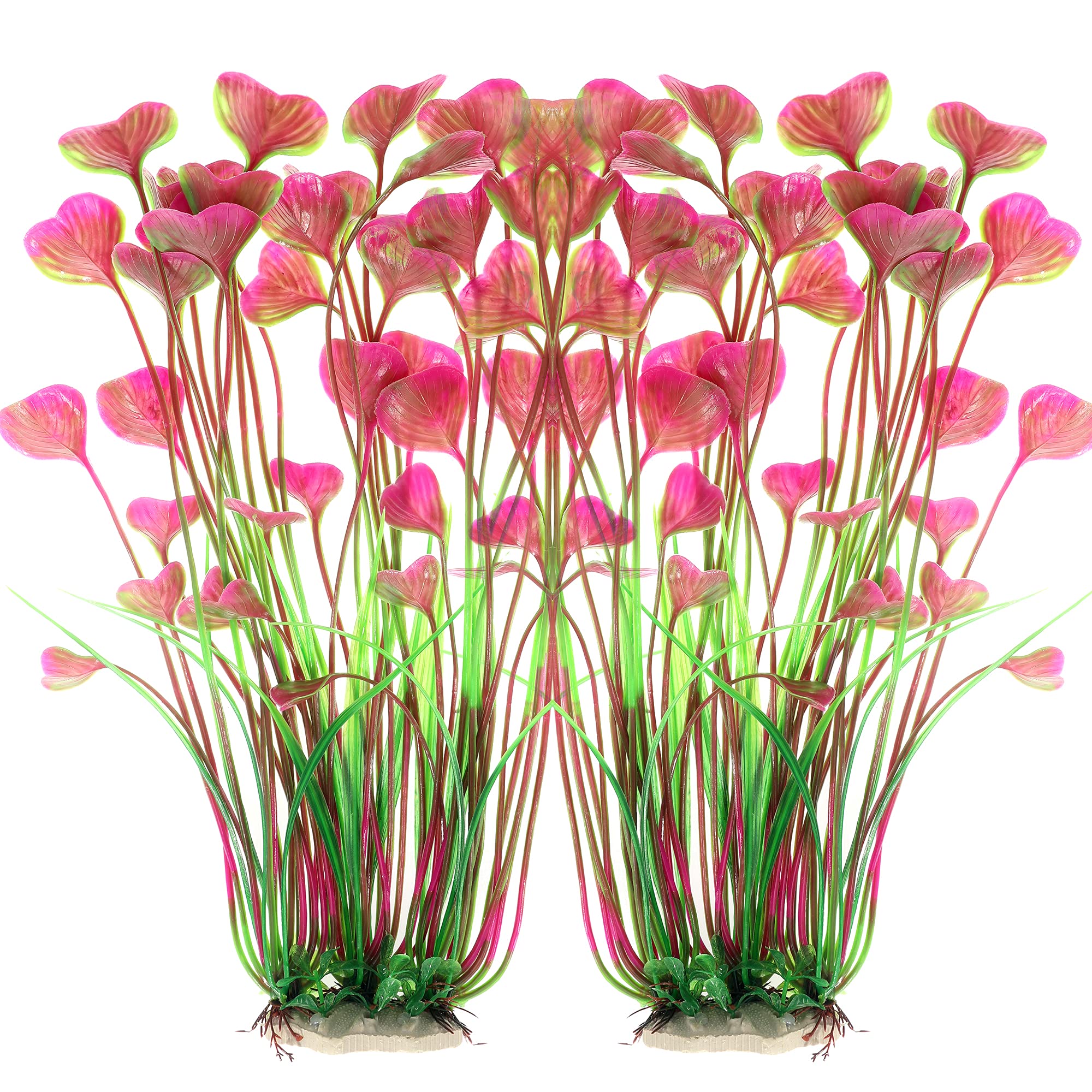 ALEGI fish tank plastic plant red adds color and hiding spots for fish.