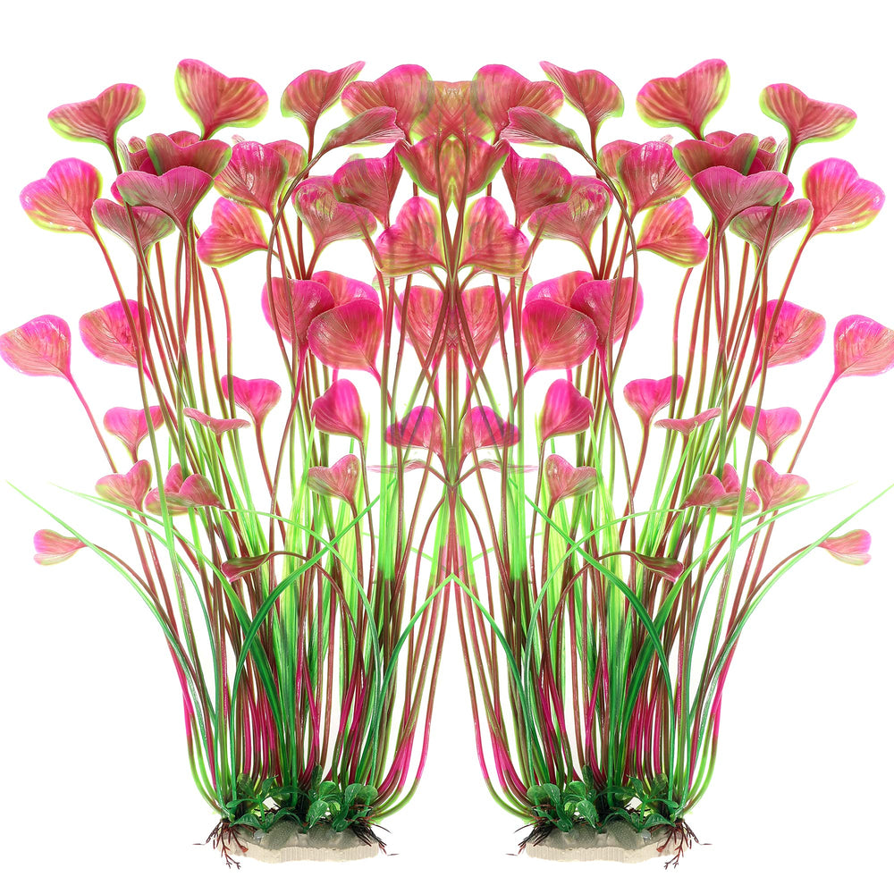 ALEGI fish tank plastic plant red adds color and hiding spots for fish.