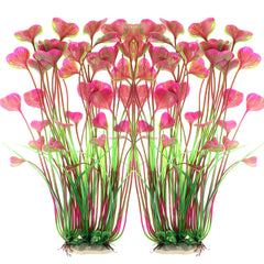 ALEGI fish tank plastic plant red adds color and hiding spots for fish.