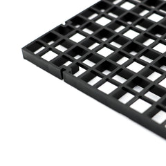 ALEGI plastic grid bottom tray highlights debris management and easy cleaning.