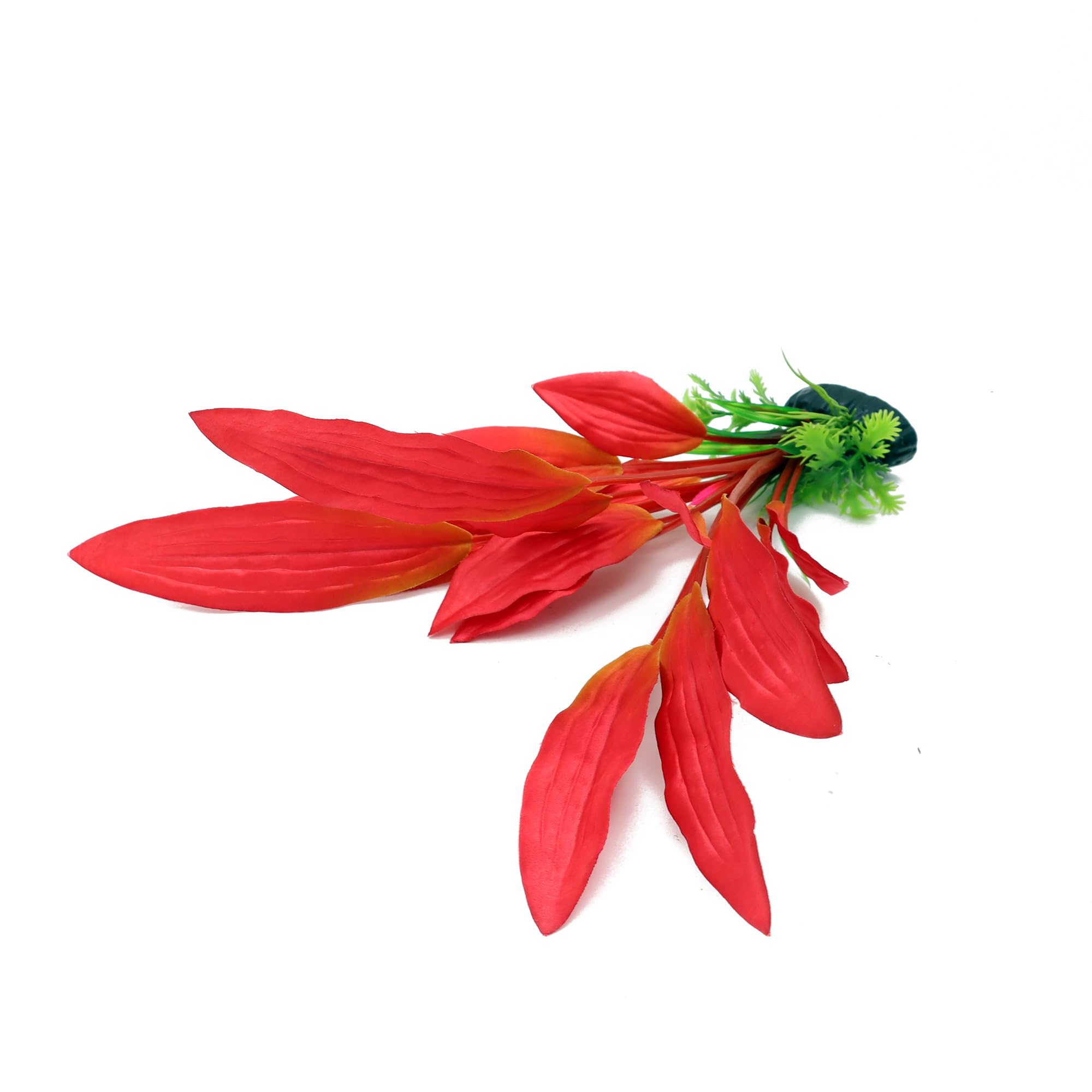 ALEGI Silk Aquarium Plants red 12-inch two-pack arranged to enhance tank layout