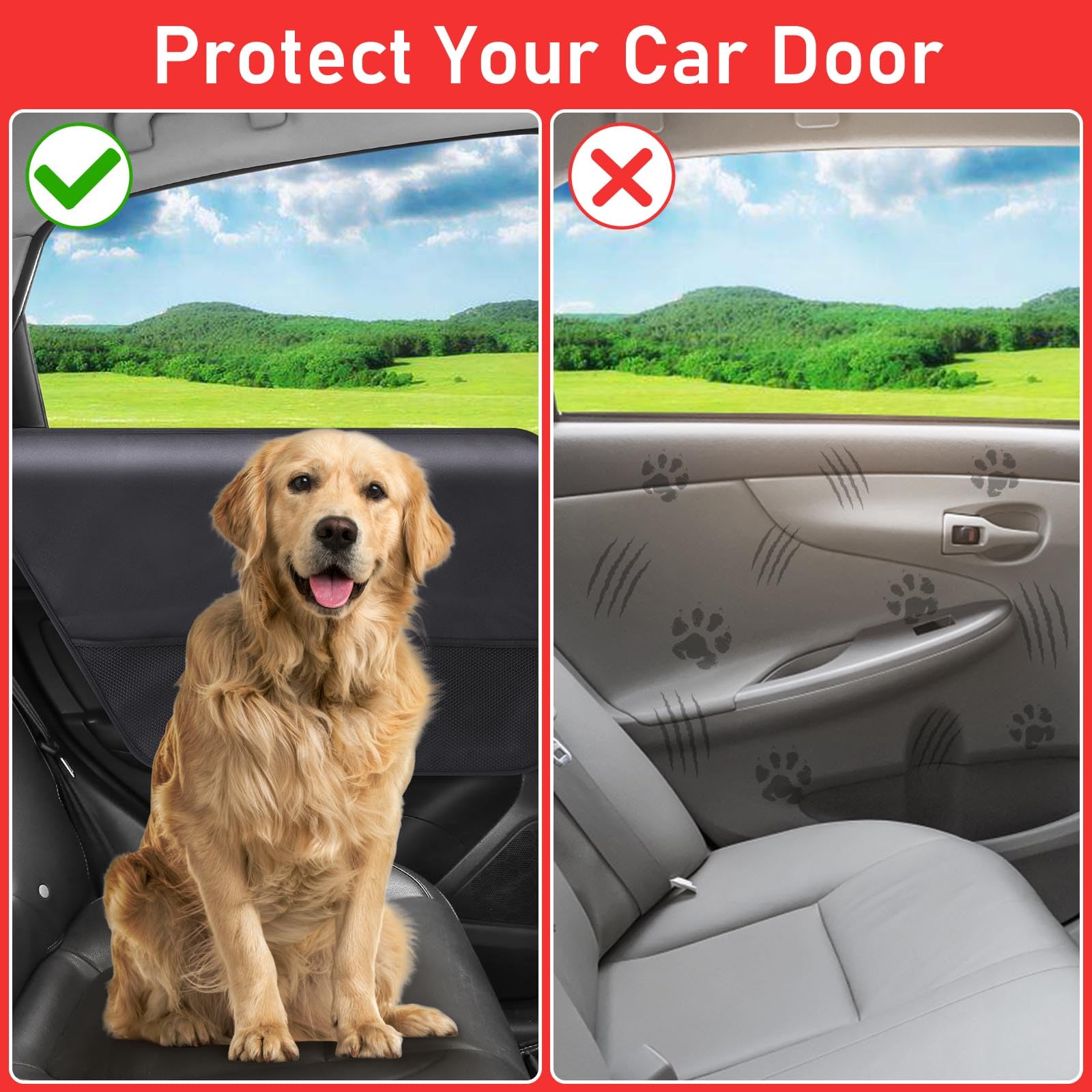 ALEIFLE car door protector right—secure fit for front or rear doors with pets.