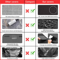 ALEIFLE car door protector mesh pockets hold snacks and toys for pets on trips.
