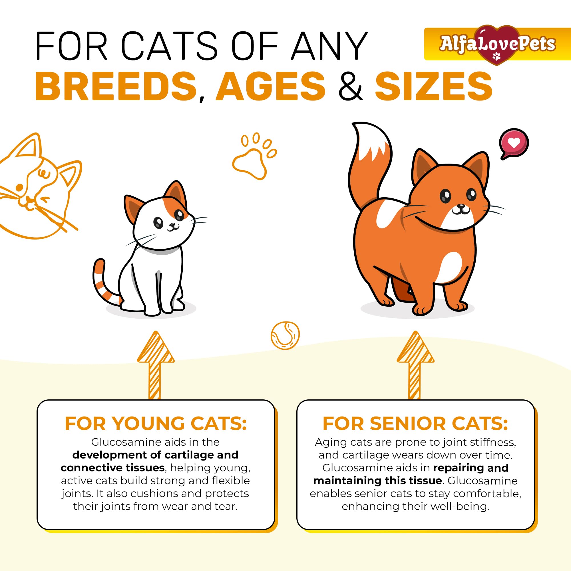 Alfa Love Pets cat joint supplement chicken flavor appeals to picky eaters.