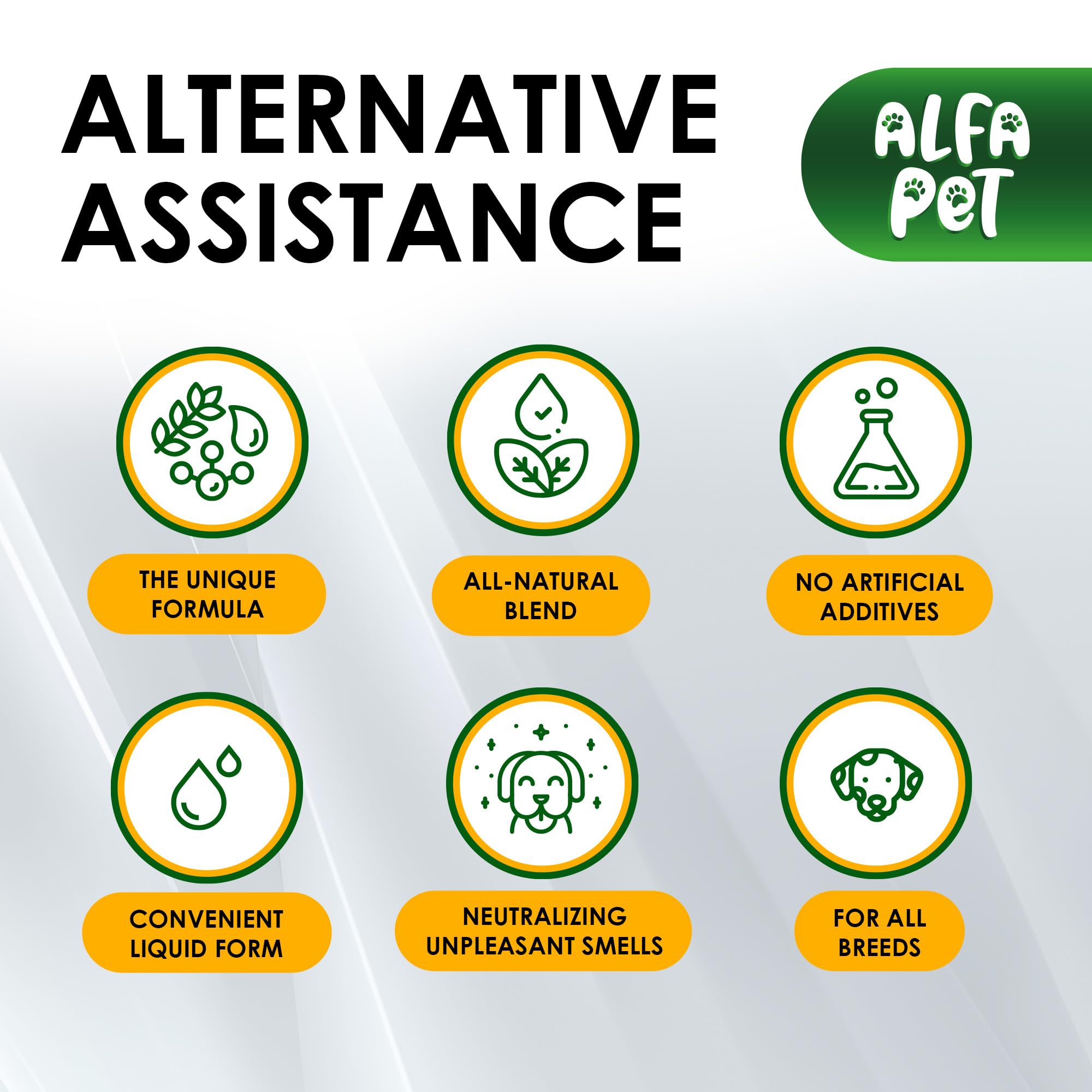 Alfa Pet yeast treatment image focusing on ear health and itch relief.