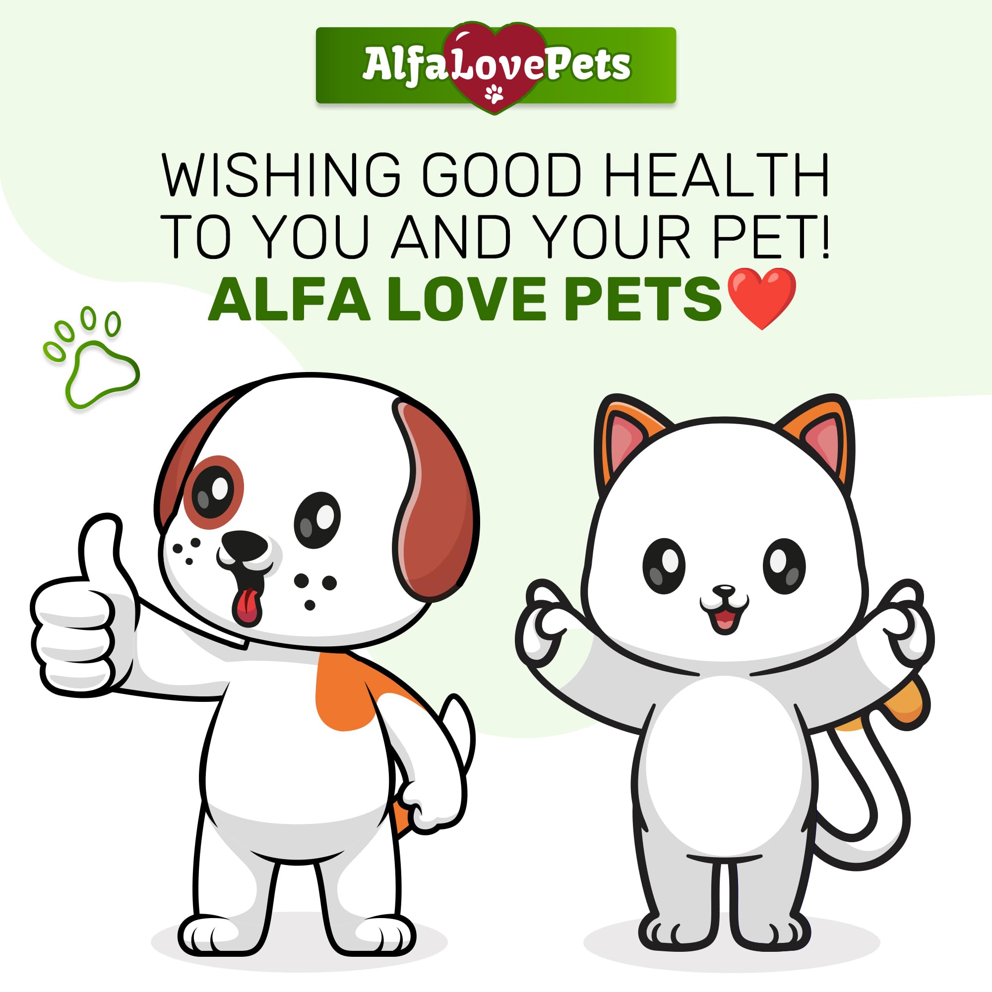 Alfa Love Pets all-ages-use shows versatile formula safe for cats and dogs of any life stage.