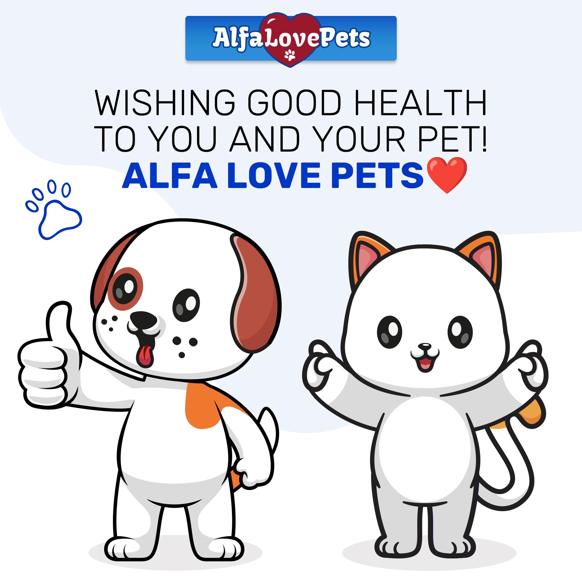 Alfa Love Pets label close-up shows organic herbal blend.